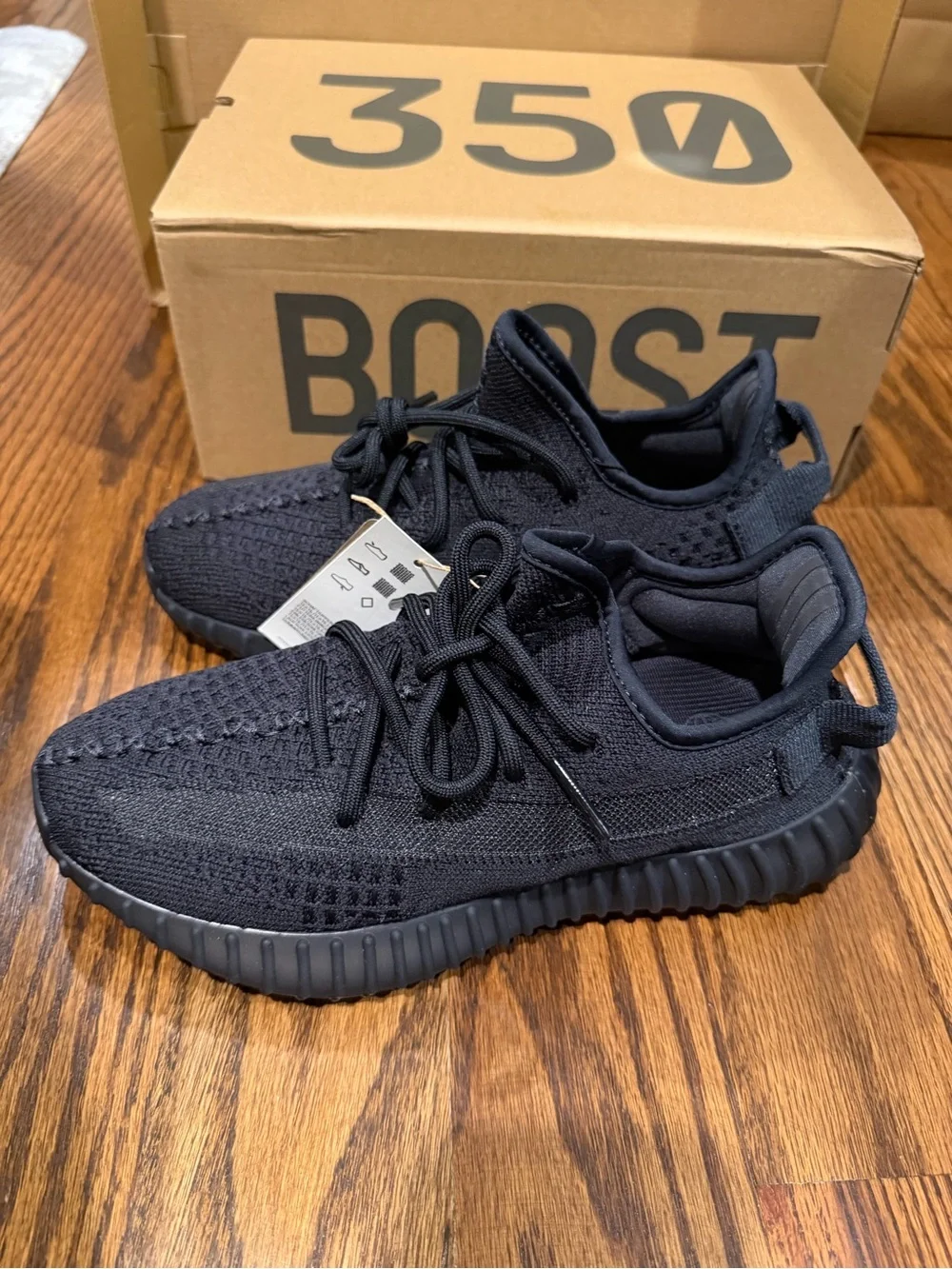 Adidas Yeezy Boost 350 V2 Triple Black Knit Sneakers